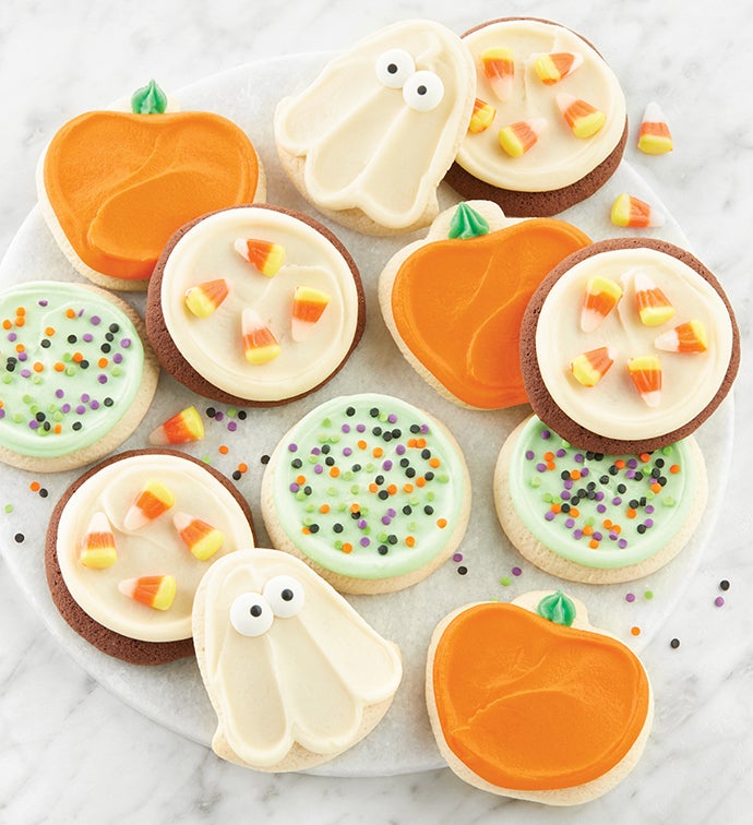 Buttercream Frosted Halloween Cut-Out Cookies